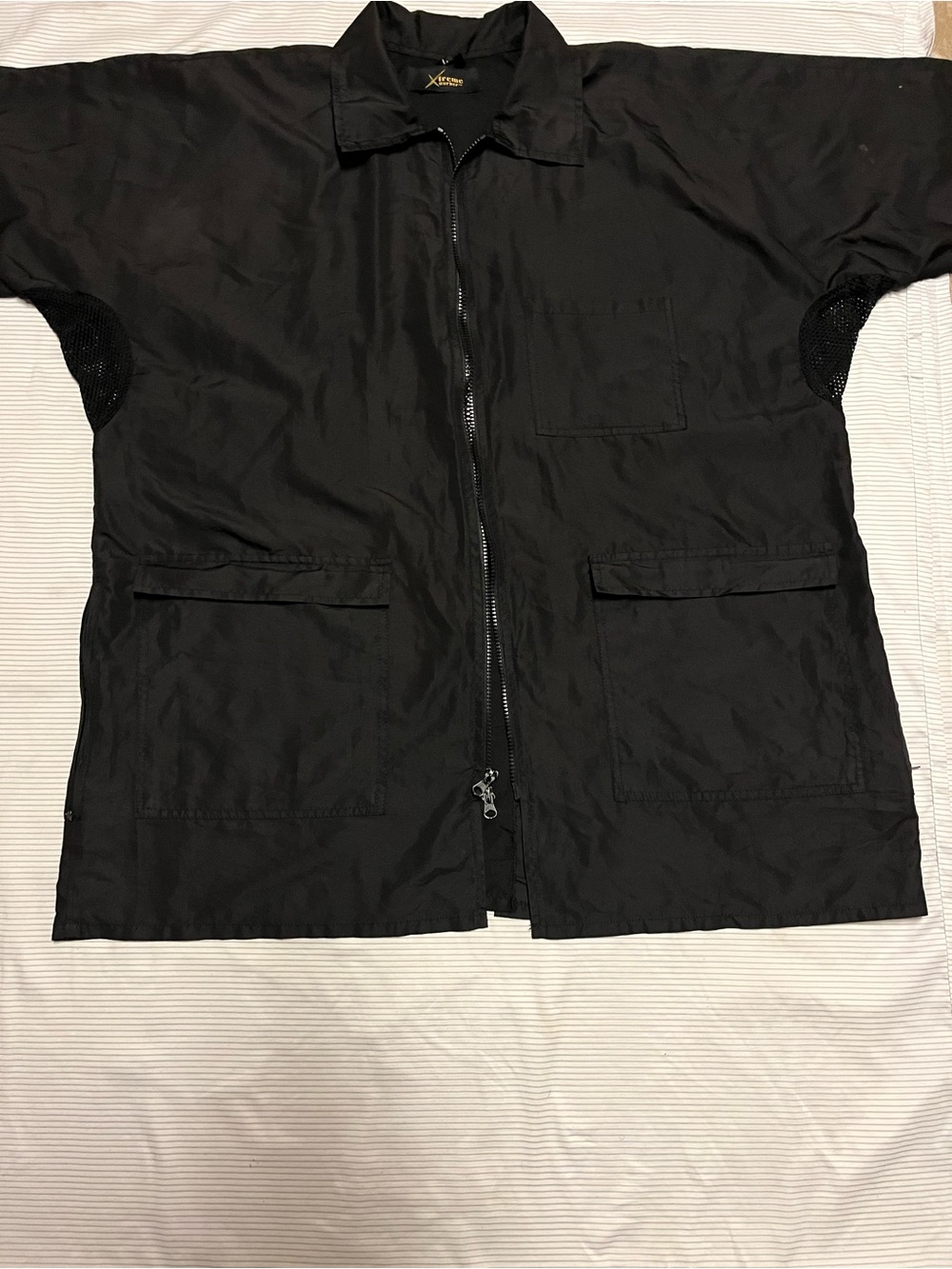 Black Nylon Zip-Front Men's Jacket